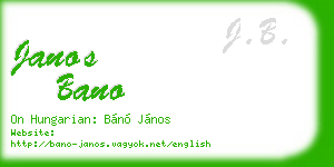 janos bano business card