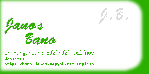 janos bano business card